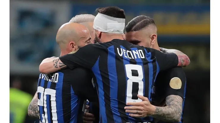El festejo de los jugadores de Inter.