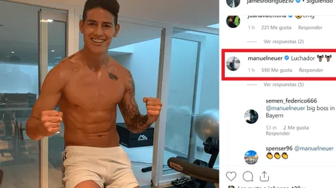 Neuer, el arquero del Bayern, le dice a James en Instagram que es un luchador