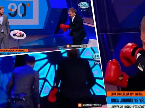 Vignolo lo provocó, Ruggeri se calzó unos guantes de boxeo y lo terminó corriendo en vivo
