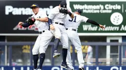 Giancarlo Stanton, Aaron Judge y Aaron Hicks