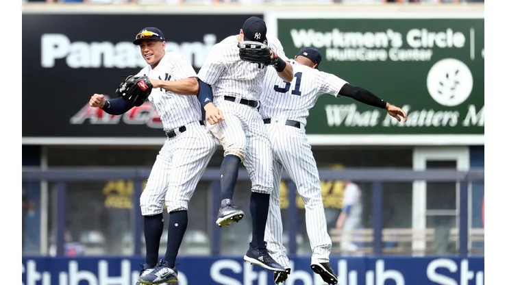 Giancarlo Stanton, Aaron Judge y Aaron Hicks