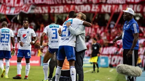 Fabián González Lasso celebra su primer gol contra América en cuadrangulares.