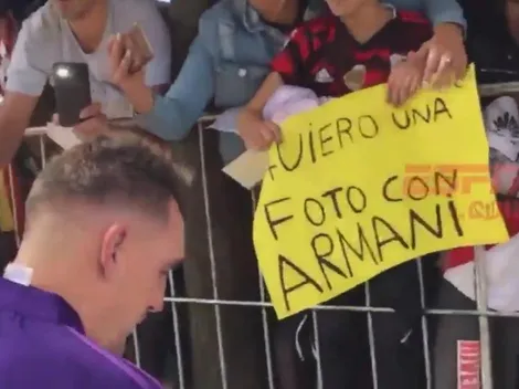 Un pequeño hincha de River estaba desesperado por una foto con Armani y el arquero emocionó a todos