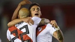 Martínez Quarta festejando un gol en River.