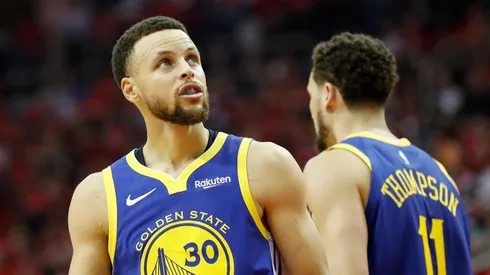 Stephen Curry y Klay Thompson de los Warriors