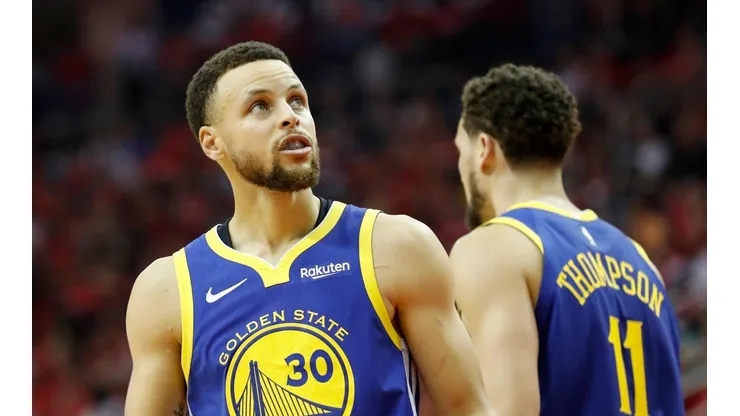 Stephen Curry y Klay Thompson de los Warriors