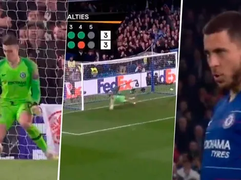 Kepa se redimió tapando dos penales y Hazard metió el último para que se dé la final londinense