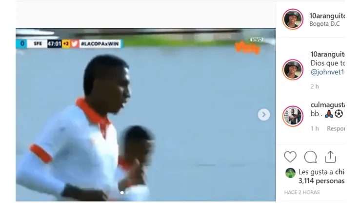 Johan Arango saca pecho en Instagram por sus goles en la Copa Águila