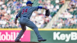 Lester en la lomita contra los Marineros de Seattle