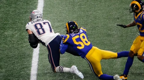 Rob Gronkowski en el Superbowl ante los Rams