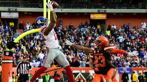 Odell Beckham Jr con los Giants frente a los Browns
