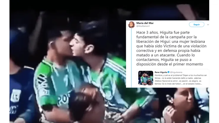 Foto de los chicos y el tuit.
