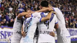 El festejo de los jugadores de Vélez.