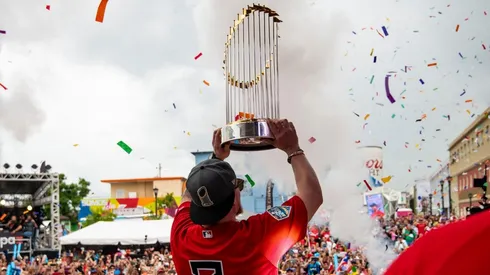 Los Medias Rojas de Boston celebrando su título de campeones en 2018