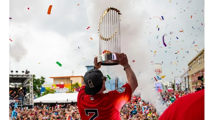 Los Medias Rojas de Boston celebrando su título de campeones en 2018