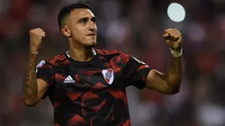 Matías Suárez festejando un gol en River.