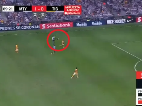 Era un golazo: Funes Mori pateó desde muy lejos y por encima de Guzmán, pero el travesaño le negó el gol