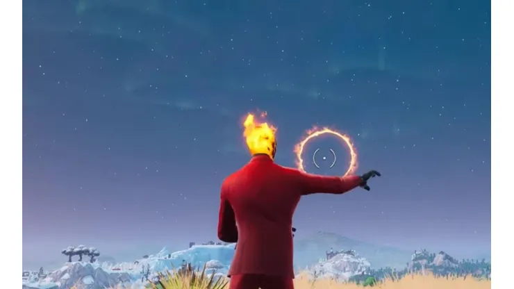 Como completar el Desafío: Lánzate a través de círculos llameantes con un cañón en Fortnite