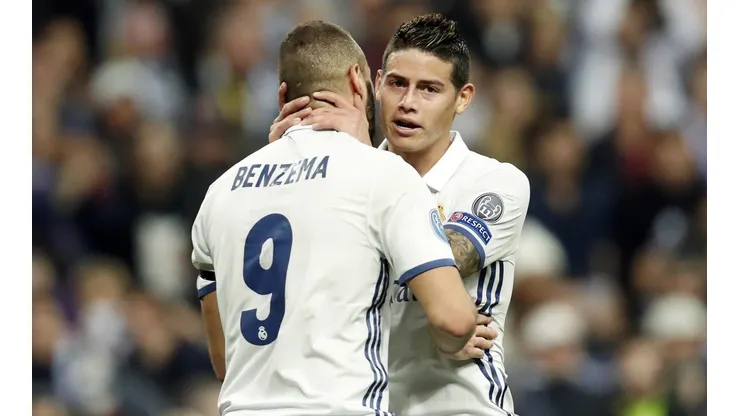 Foto de Benzema junto a James Rodríguez.