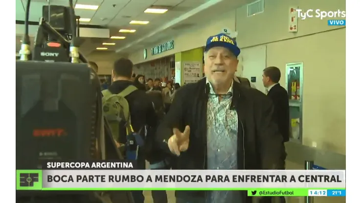 Antes de la final, Crespi apareció con una gorra que decía "el único grande"