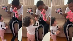 Esto es River: filmaron a De La Cruz jugando con su hija y demostró que es el mejor papá del universo