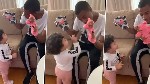 Esto es River: filmaron a De La Cruz jugando con su hija y demostró que es el mejor papá del universo