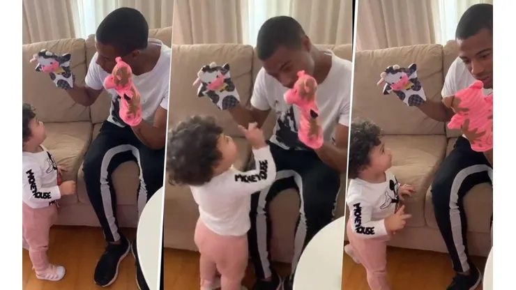 Esto es River: filmaron a De La Cruz jugando con su hija y demostró que es el mejor papá del universo