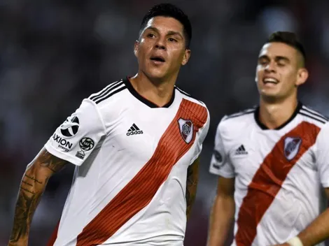 ¡A este no lo tenías! Enzo Pérez metió un cabezazo desde lejos para el 1 a 0 de River