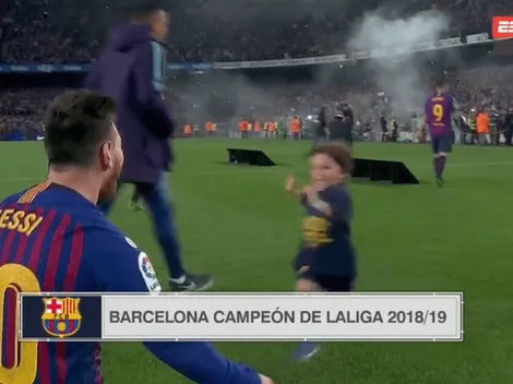 La imagen más tierna: el momento en que Thiago y Mateo corrieron a abrazar a Messi