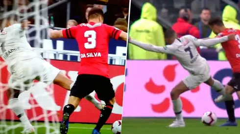 Hoy sí fue una Tortuga Ninja: la brutal patada de Mbappé por la que vio la roja