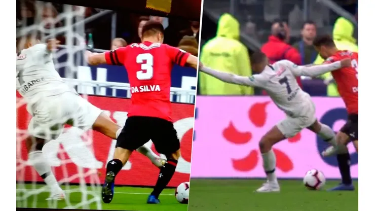Hoy sí fue una Tortuga Ninja: la brutal patada de Mbappé por la que vio la roja