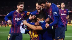 Messi festeja el gol más importante de la carrera de Malcom.