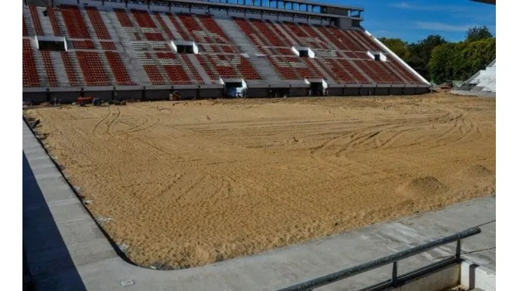 Se prepara el nuevo estadio de Estudiantes de La Plata.