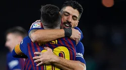 Foto de Luis Suárez y Lionel Messi.