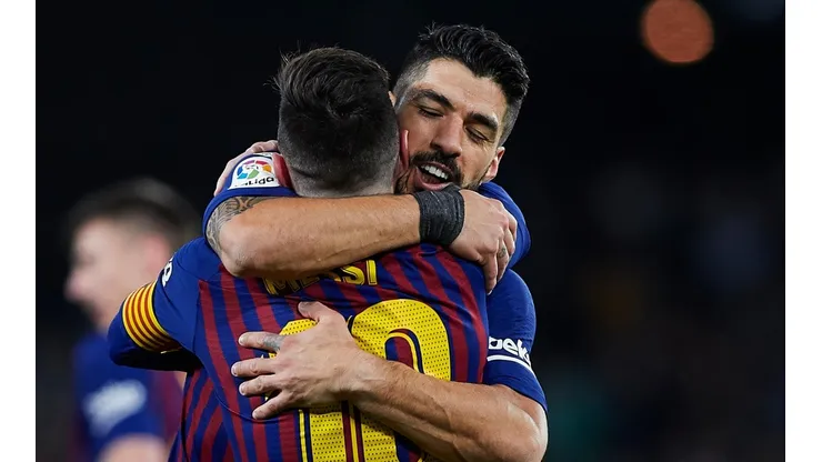 Foto de Luis Suárez y Lionel Messi.