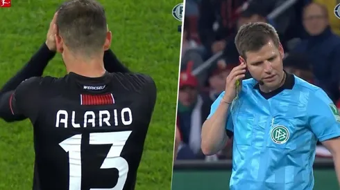 Alario casi de mata haciendo un gol ¡y encima se lo anuló el VAR!
