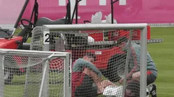 James abandonó el entrenamiento por un choque