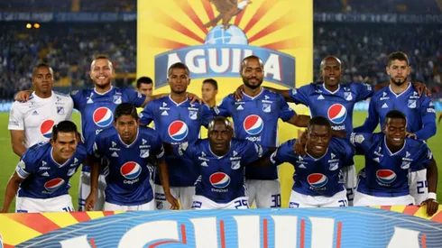BOGOTA, COLOMBIA – APRIL 07: The players of Millonarios, pose for a photo, prior a match between Millonarios and C?cuta as part of Liga Aguila 2019 at Estadio Nemesio Camacho on April 07, 2019 in Bogota, Colombia. (Photo by Luis Ramirez/Vizzor Image/Getty Images)