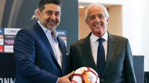 Angelici y D'Onofrio, juntos en la previa de la final de América.