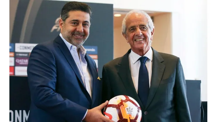 Angelici y D'Onofrio, juntos en la previa de la final de América.