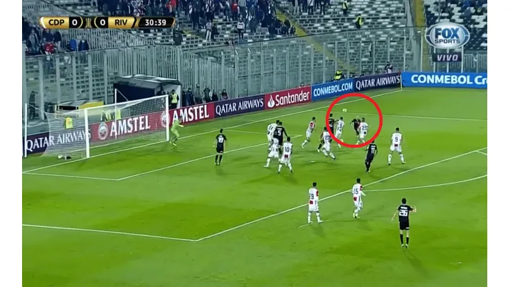Pinola le puso la cabeza a un centro perfecto de Nacho Fernández para el 1-0 de River ante Palestino