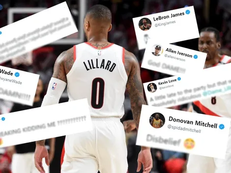 Los jugadores de la NBA se volvieron locos en Twitter con el triple de Damian Lillard