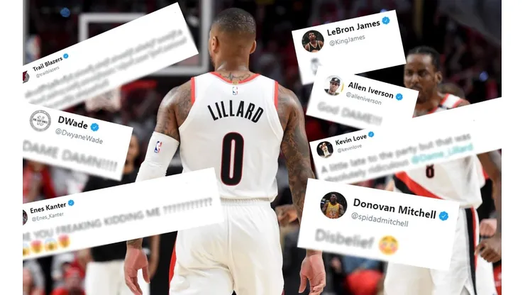 Los jugadores de la NBA se volvieron locos en Twitter con el triple de Damian Lillard