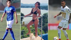 Foto de los jugadores y la mujer.