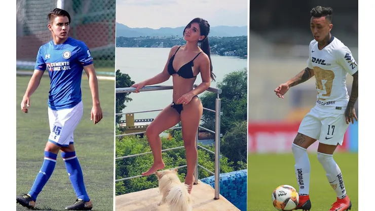 Foto de los jugadores y la mujer.