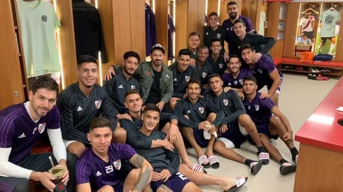 Borré subió una historia con la "visita de lujo" que tuvo el vestuario de River