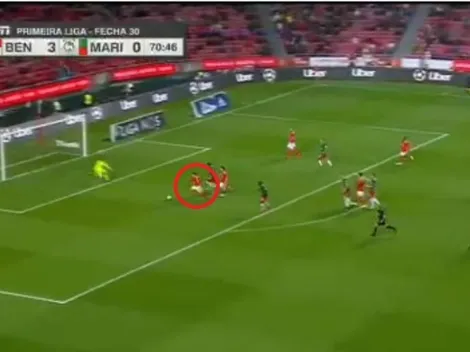 ¡Qué viva el fútbol! Cervi la picó y marcó un golazo espectacular para Benfica