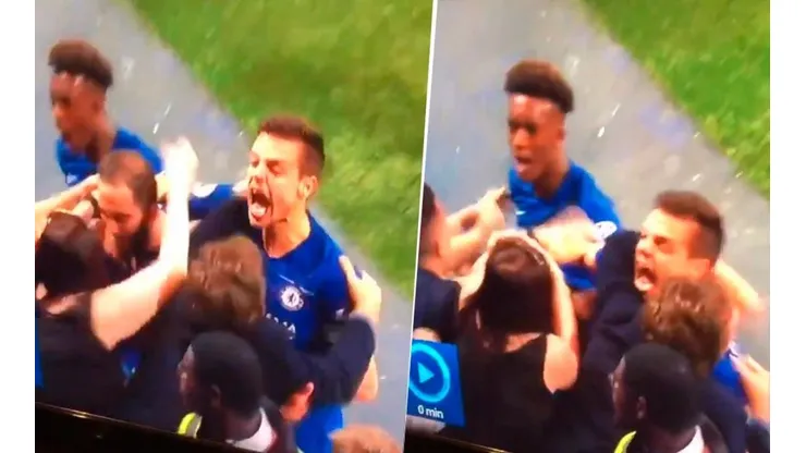 Video: Higuaín celebró su gol ¡tirándose de cabeza a los senos de una mujer!