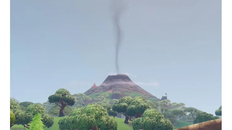 ¡La Runa Flotante de Fortnite provocó que el Volcán comience a lanzar humo!