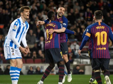 Jordi Alba hizo de Messi para que Barcelona le gane con lo justo al Real Sociedad